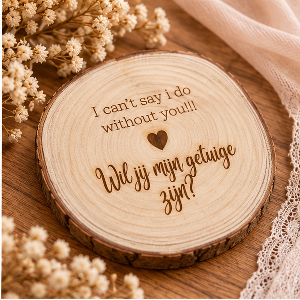 boomschijf groot I can’t say i do without you - Afbeelding 2