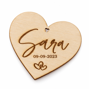 Hart naam en trouwdatum groot