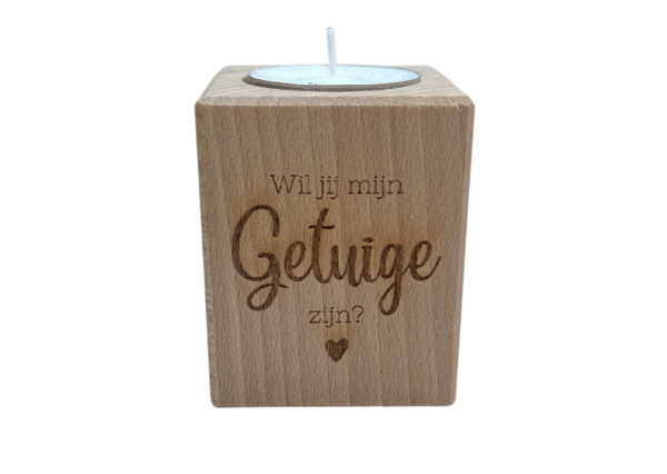 Waxinelichthouder vierkant M getuige