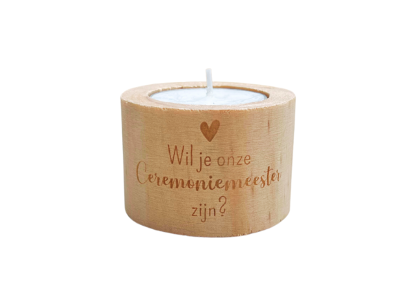 Waxinelichthouder rond M wil jij onze ceremoniemeester zijn?