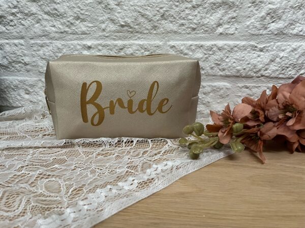 Bride toilettasje PU leer champagne - Afbeelding 2