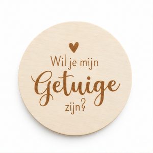 Wil jij mijn getuige zijn?" Onderzetter – Uniek cadeau voor je getuige met hartje