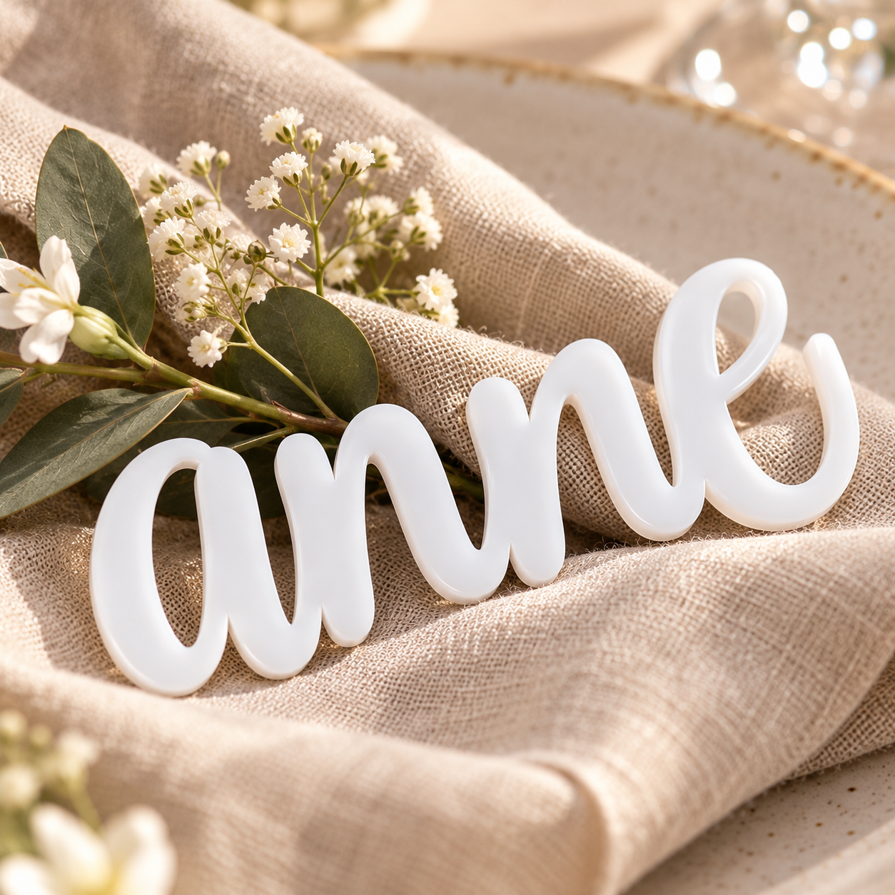 Gepersonaliseerde naamkaartjes bruiloft – Acryl in 8 kleuren - Afbeelding 3