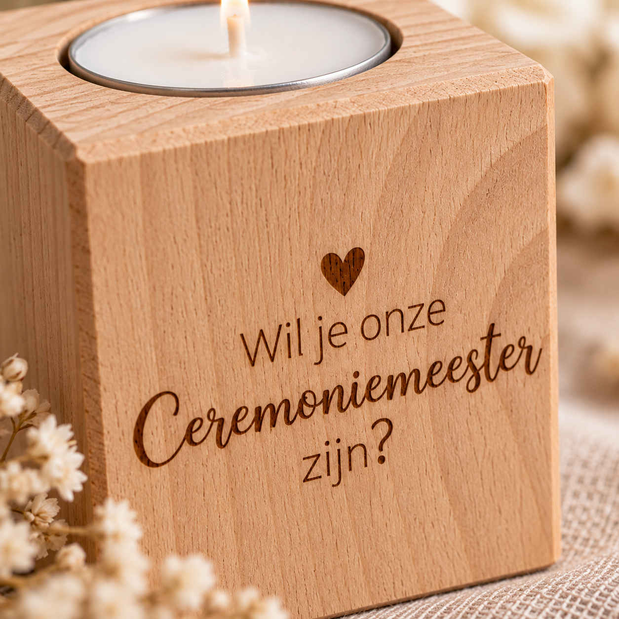 Waxinelichthouder – Wil je onze ceremoniemeester zijn? - Afbeelding 3