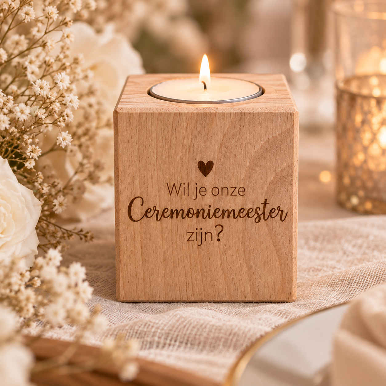 Waxinelichthouder – Wil je onze ceremoniemeester zijn? - Afbeelding 2