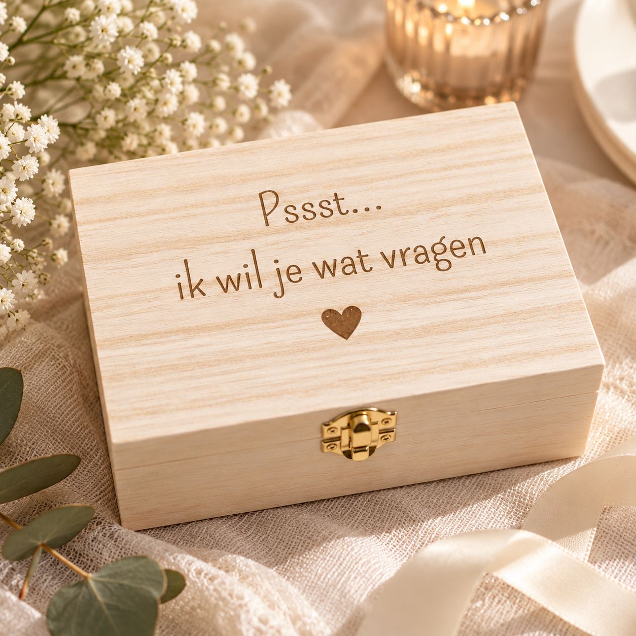 Houten Cadeaukistje – Pssst… Ik wil je wat vragen - Afbeelding 2